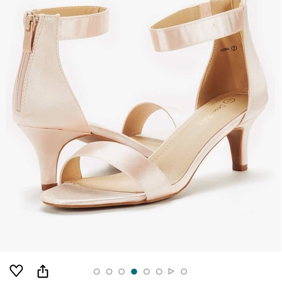 Fiona open toe satin kitten  heels - Picture 10 of 15